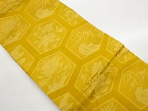 亀甲に草花模様織出し名古屋帯